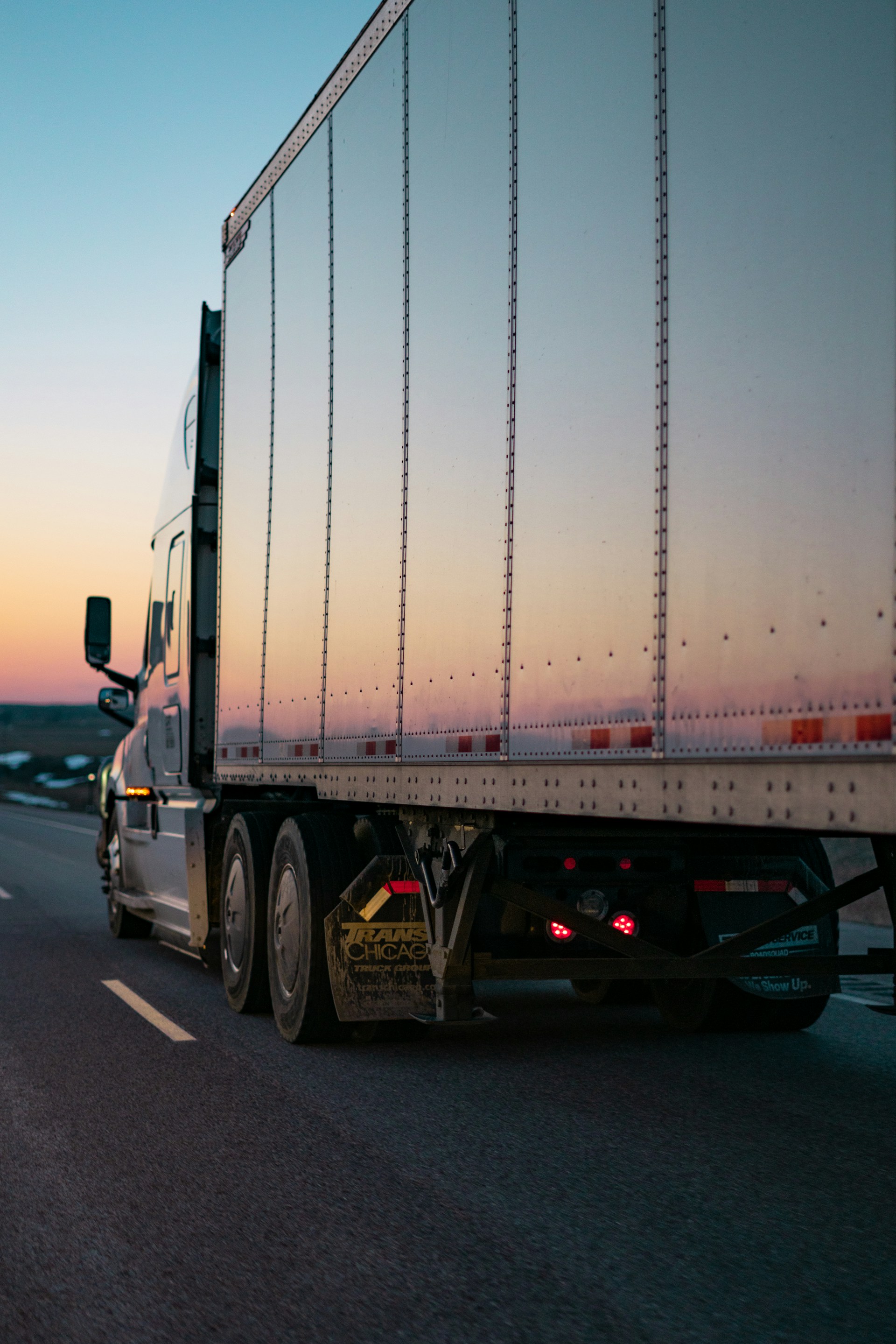 American semi truck on highway